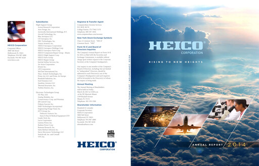 Thumbnail HEICO Annual Report 2014