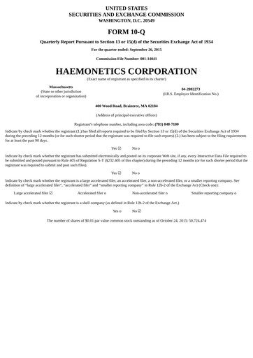 Miniature Haemonetics Rapport trimestriel 2015-2016-q2