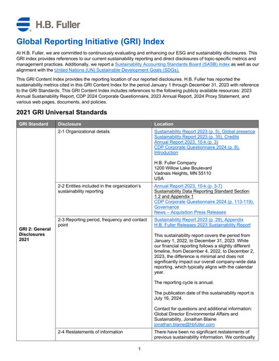 Thumbnail H.B. Fuller
 ESG Report 2023