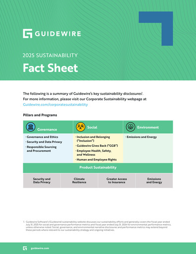 Thumbnail Guidewire Software
 Sustainability Report 2025