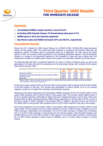 Thumbnail Televisa Quarterly Report 2005-q3