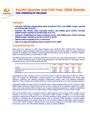 Thumbnail Televisa Quarterly Report 2006-q4