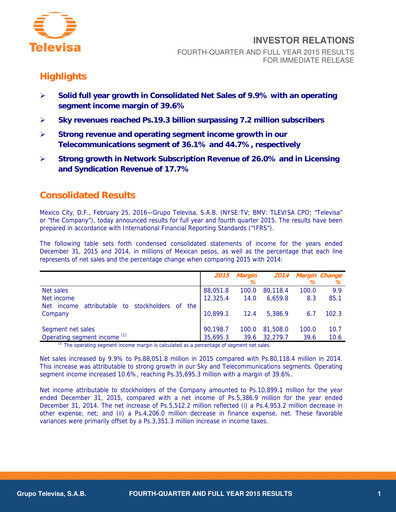 Thumbnail Televisa Quarterly Report 2015-q4