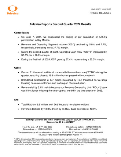 Thumbnail Televisa Quarterly Report 2024-q2