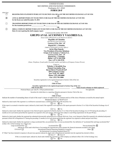 Thumbnail Grupo Aval
 Annual Report 2011