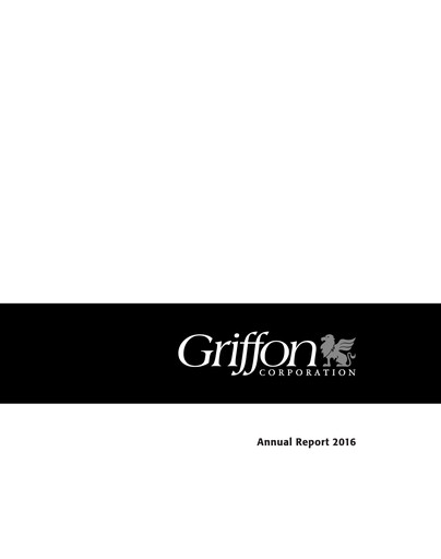 Thumbnail Griffon Corporation
 Annual Report 2016