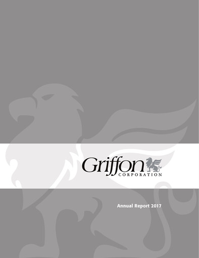 Thumbnail Griffon Corporation
 Annual Report 2017
