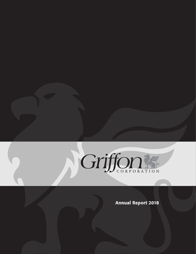 Thumbnail Griffon Corporation
 Annual Report 2018
