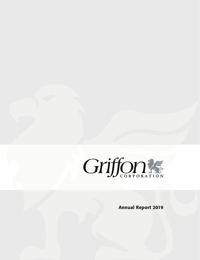 Thumbnail Griffon Corporation
 Annual Report 2019