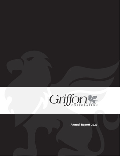 Thumbnail Griffon Corporation
 Annual Report 2020