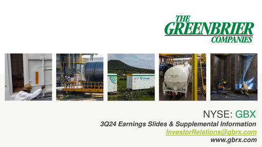 Thumbnail The Greenbrier Companies
 Quarterly Report 2024-q3