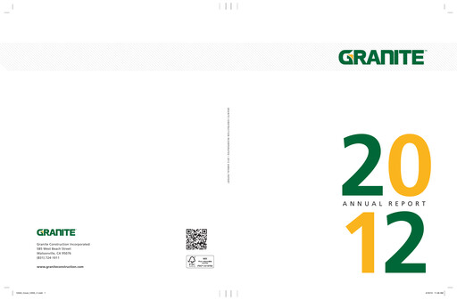 Thumbnail Granite Construction
 Annual Report 2012