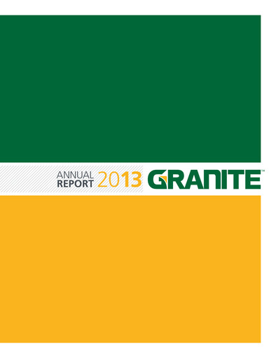 Thumbnail Granite Construction
 Annual Report 2013