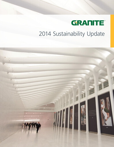 Thumbnail Granite Construction
 Sustainability Report 2014