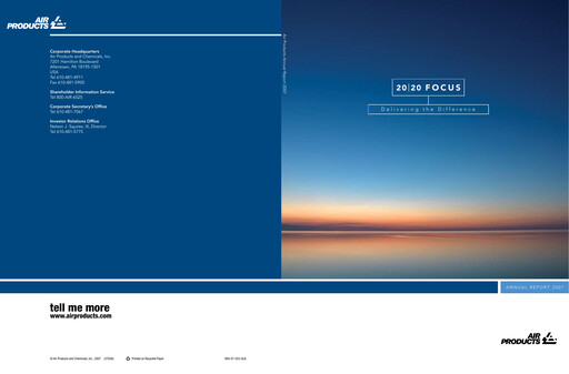 Thumbnail Air Products and Chemicals Annual Report 2007