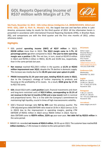Thumbnail GOL Airlines Quarterly Report 2013-q3