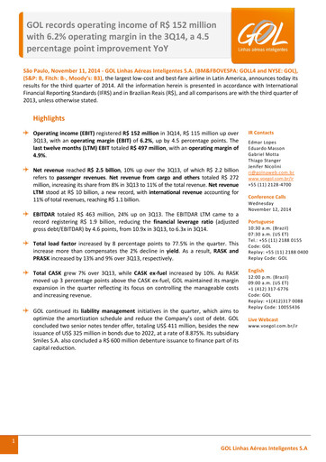Thumbnail GOL Airlines Quarterly Report 2014-q3