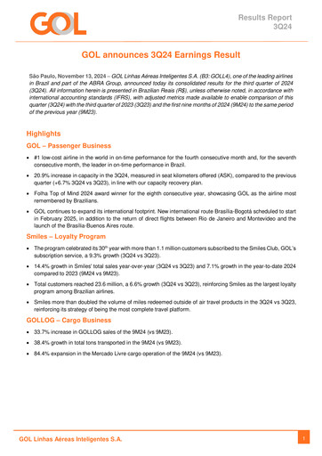 Thumbnail GOL Airlines Quarterly Report 2024-q3