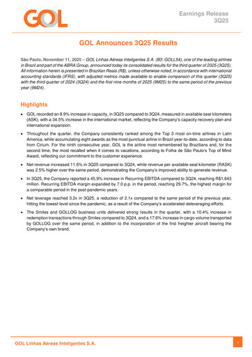 Thumbnail GOL Airlines Quarterly Report 2025-q3