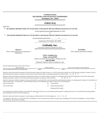 Thumbnail GoDaddy Quarterly Report 2022-q3