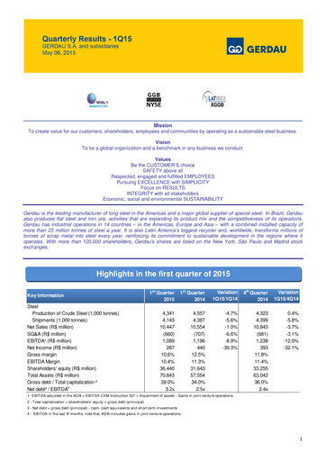Thumbnail Gerdau Quarterly Report 2015-q1