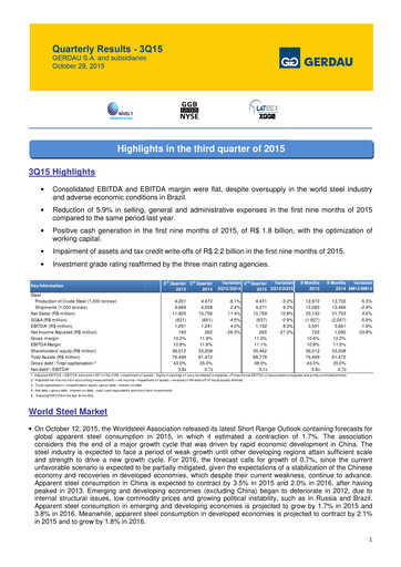 Thumbnail Gerdau Quarterly Report 2015-q3