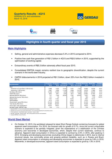 Thumbnail Gerdau Quarterly Report 2015-q4