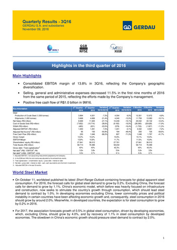 Thumbnail Gerdau Quarterly Report 2016-q3
