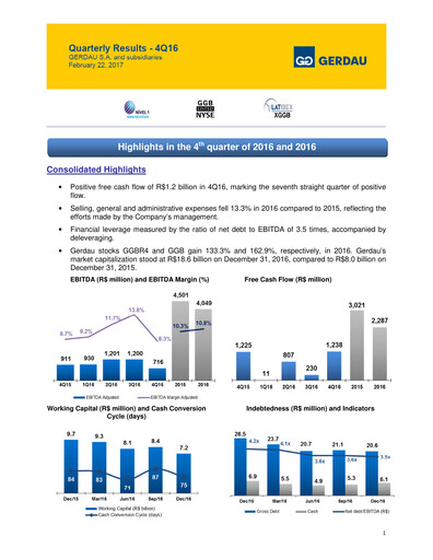 Thumbnail Gerdau Quarterly Report 2016-q4