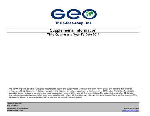 Thumbnail Geo Group Quarterly Report 2014-q3