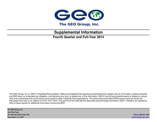 Thumbnail Geo Group Quarterly Report 2014-q4