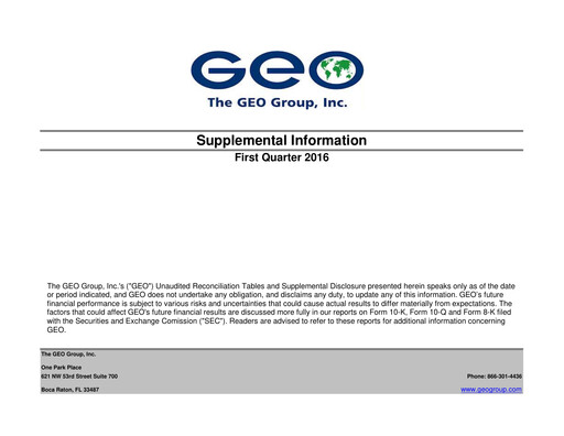 Thumbnail Geo Group Quarterly Report 2016-q1