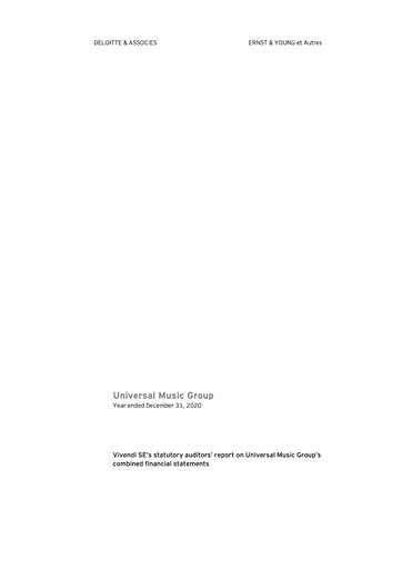 Thumbnail Universal Music Group Financial Statement 2020
