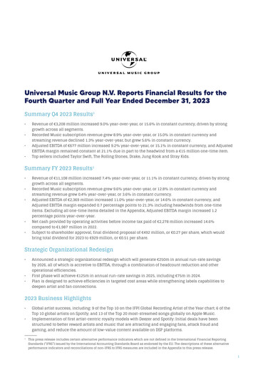 Thumbnail Universal Music Group Financial Statement 2023