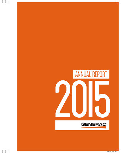 Thumbnail Generac Annual Report 2015