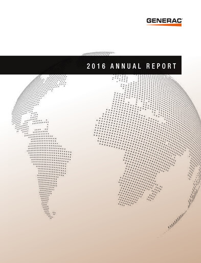 Thumbnail Generac Annual Report 2016