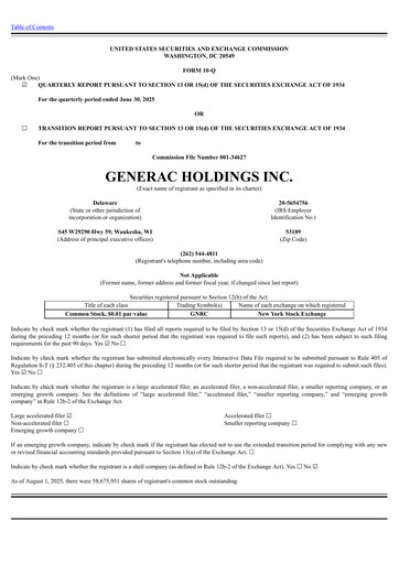 Thumbnail Generac Quarterly Report 2025-q2