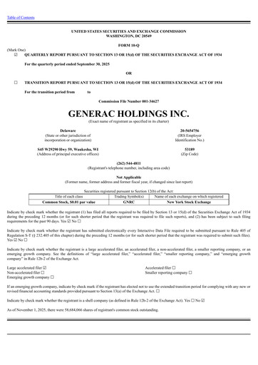 Thumbnail Generac Quarterly Report 2025-q3