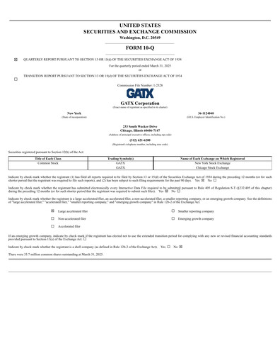 Thumbnail GATX Quarterly Report 2025-q1