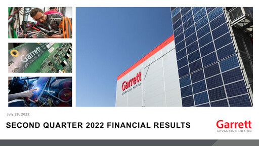 Miniature Garrett Motion Rapport trimestriel 2022-q2