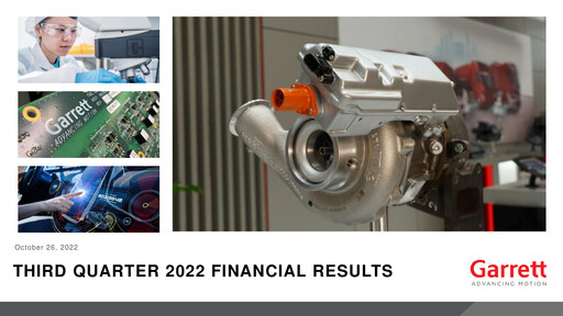 Miniature Garrett Motion Rapport trimestriel 2022-q3