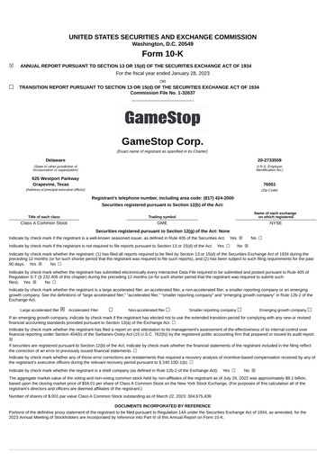 Miniature GameStop
 Rapport annuel 2022