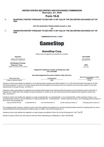 Thumbnail GameStop
 Quarterly Report 2024-q2