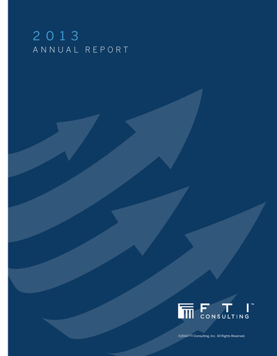Thumbnail FTI Consulting Annual Report 2013