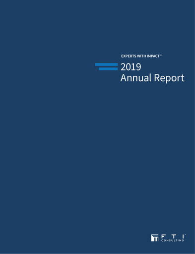 Thumbnail FTI Consulting Annual Report 2019