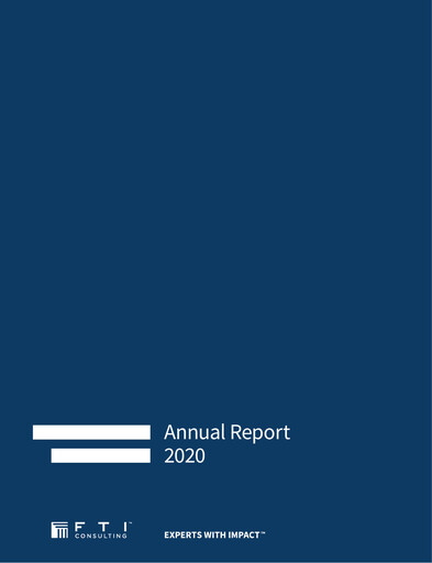 Thumbnail FTI Consulting Annual Report 2020