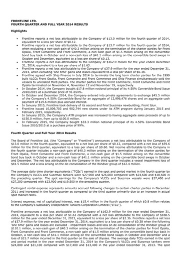 Thumbnail Frontline Quarterly Report 2014-q4
