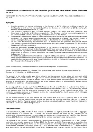 Thumbnail Frontline Quarterly Report 2015-q3