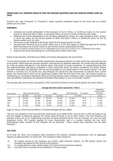 Thumbnail Frontline Quarterly Report 2016-q2