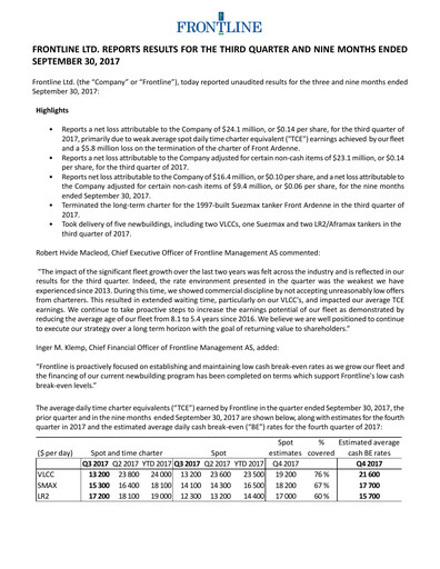 Thumbnail Frontline Quarterly Report 2017-q3